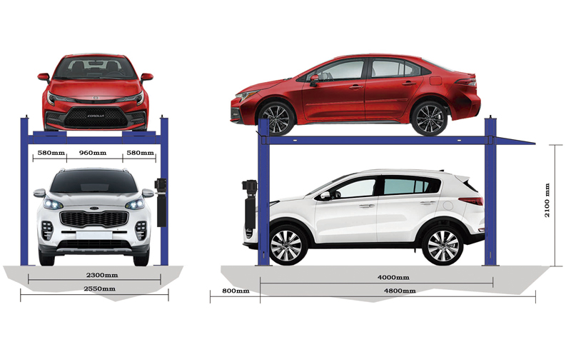 rampa de estacionamiento doble para coches